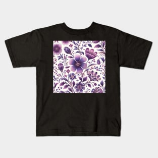 Purple Flowers Kids T-Shirt